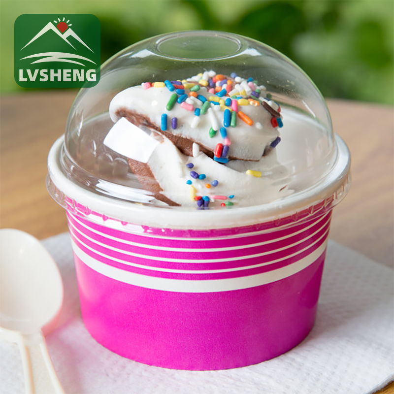 Dome Lids နှင့်အတူစက္ကူရေခဲမုန့်ခွက်အရွယ်အစား