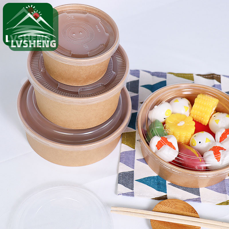 Lids နှင့်အတူ Eco စက္ကူပန်းကန်လုံး