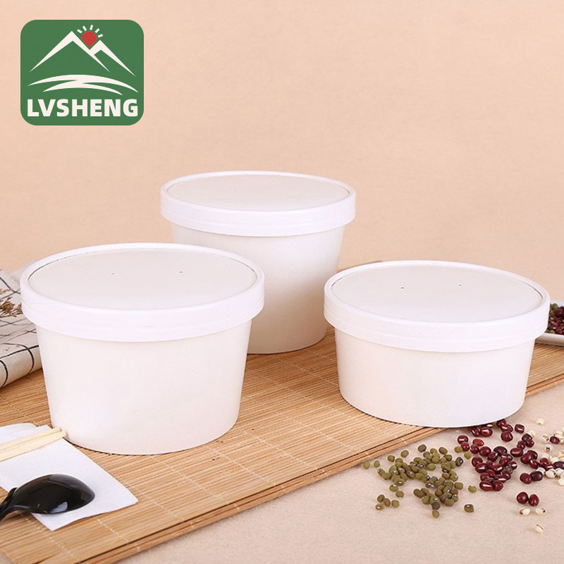 စက္ကူအဖုံးနှင့်အတူ kraft salad စက္ကူပန်းကန်လုံး