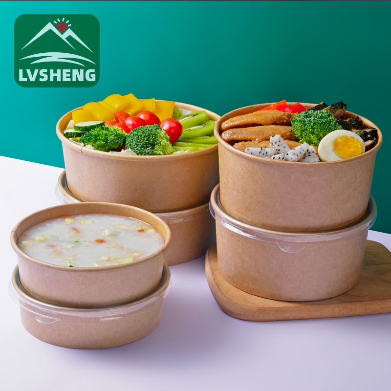 Kraft Paper Salad Bowl ကို ယူသွားပါ။